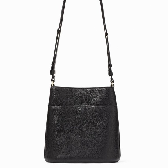 New Kate Spade Leila Small Bucket Bag Pebbled Leather Black - Picture 2 of 5